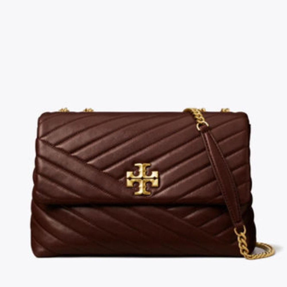 Tory Burch | Chain, Chevron Pattern, Leather, Kira, Color: Tempranillo (Used) - Picture 6 of 10